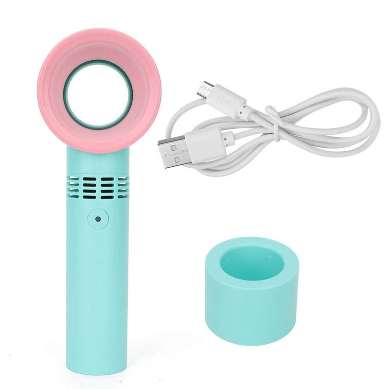 woobles Eyelash Fan Dryer Bladeless Handheld Fan, Handheld Portable USB Bladeless Handy Fan Mini Eyelashes Dryer Fan for Family Outdoor Amusement Park Camping Eyelashes Drying Makeup - Image 5